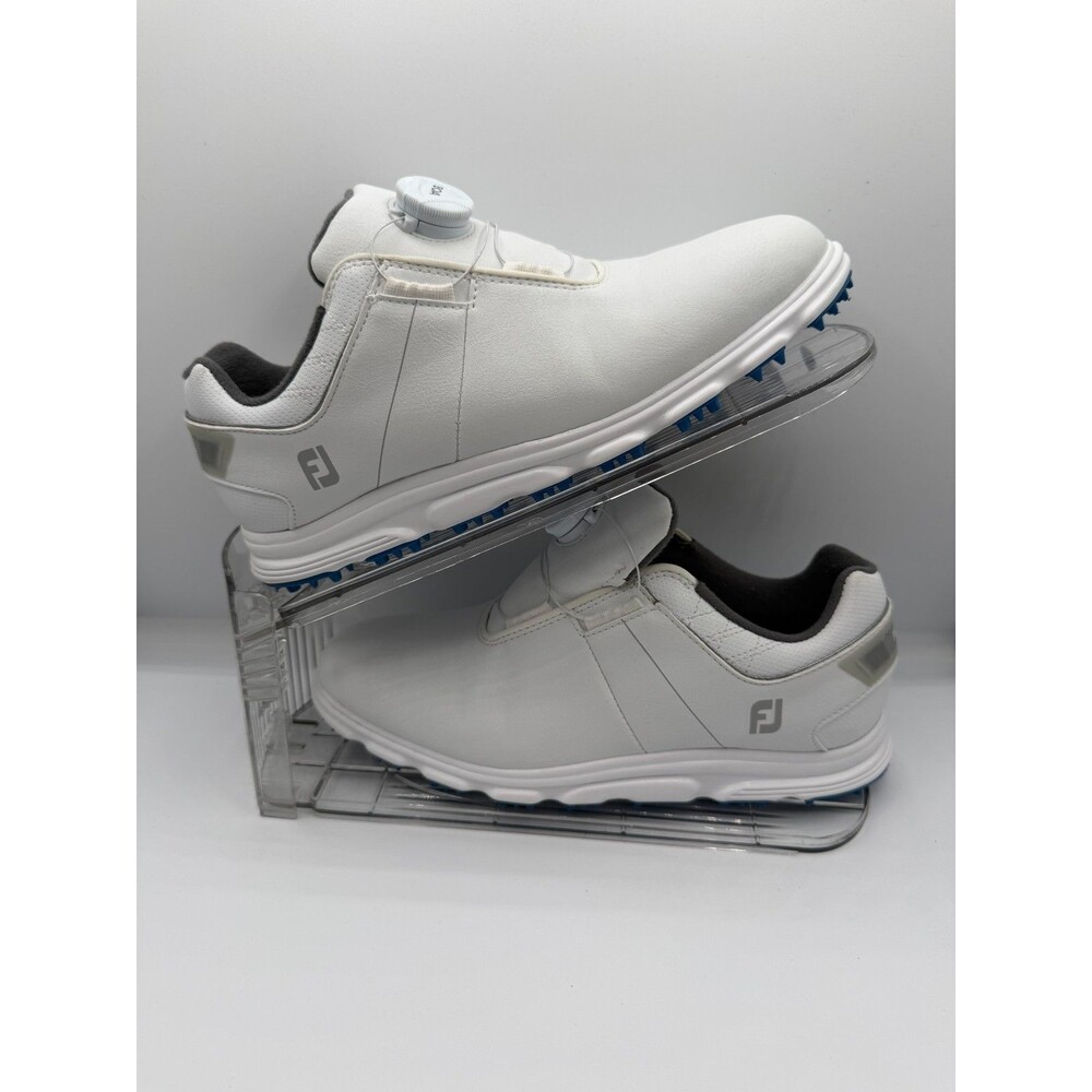 FootJoy BOA Golf Shoes Women's Size 5 M White Blue Cushion Trax Spikeless 45031
